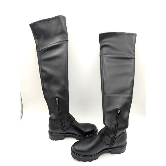 Marc Fisher Ganven Over-The-Knee Boots Buckle Women's Black Size US6.5M EU37 - Picture 5 of 16